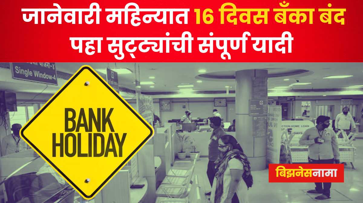 Bank Holidays In January 2024 जानेवारी महिन्यात 16 दिवस बँका बंद; पहा